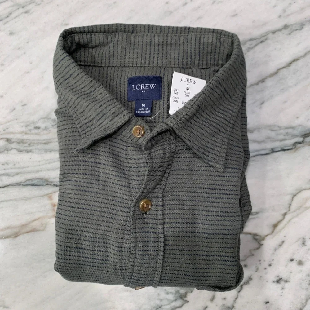 J. Crew Button-Down Shirt Striped Long‎ Sleeve Casual Top Medium New With Tags